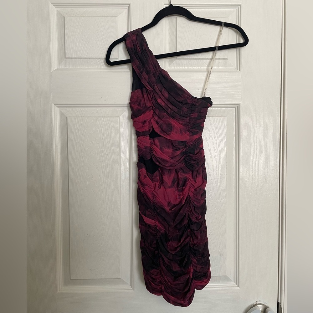 Rampage One-Shoulder Dress in Red and Black Cocktail Mini Dress NWOT